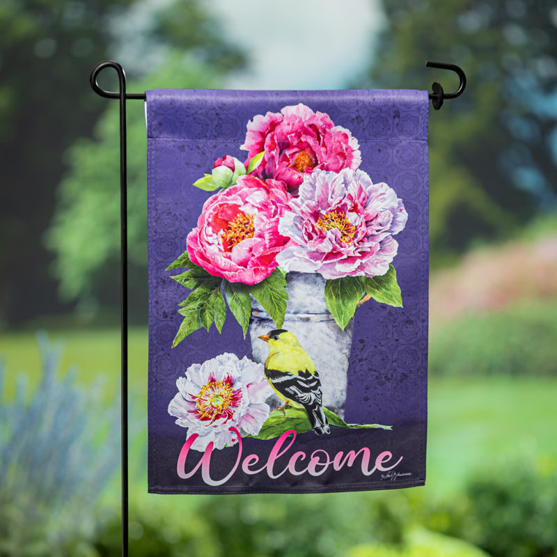 Drapeau de jardin en polyester H 18 po x l 12,5 po Salis