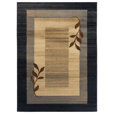 Tapis géométrique noir / brun