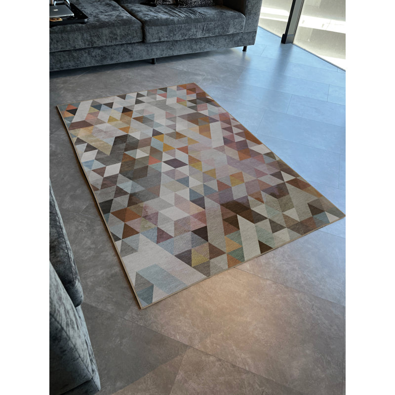 Tapis intérieur / extérieur en polypropylène tissé à la machine Khaila, Rectangle 4 pi 11 po x 8 pi 2 po