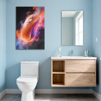 Abstract Glowing Mouse Cosmic Flames Colorful Smoke