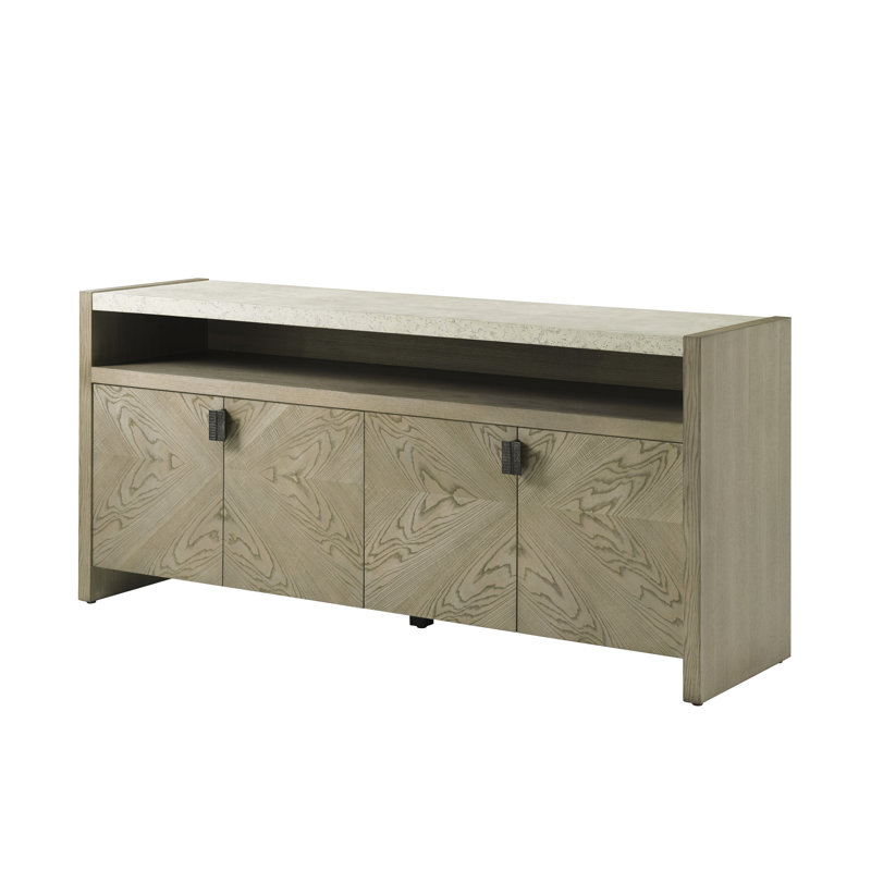 Catalina 77 " W Ash Solid Wood Credenza, Dune