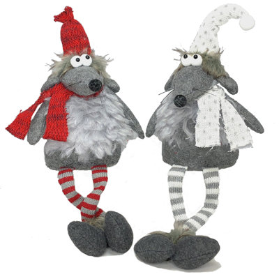 Ensemble d'appoint de Noël 2 pièces Sitting Mice Buddies