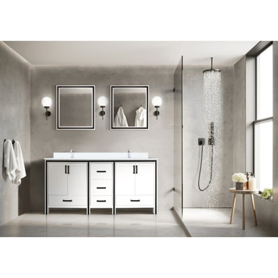 Double Bath Vanity 22 in. D, Cultured Marble Top, Faucet Set and 30 in. Mirrors