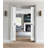 Sliding French Double Pocket Doors 60 x 80 inches Opaque Glass 4 lites Mela 7222 White Silk Kit Rail Hardware MDF Interior Bedroom Modern Doors-58144329