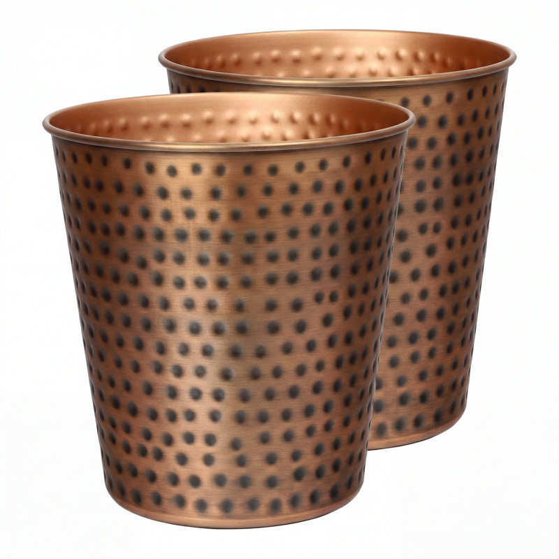Poubelle en acier martelé 2 gallons Axel, Cuivre antique