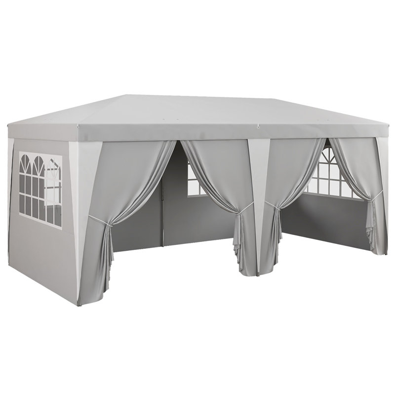 Auvent 19 x 10 pi Outsunny avec 6 parois latérales amovibles
