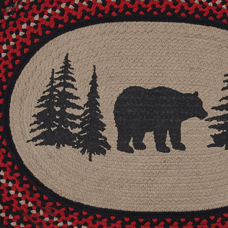 Bear Printed Braided Rug Millwood Pines