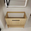 Meuble-lavabo autoportant élégant avec rangement ouvert et fabrication en contreplaqué durable-113754340