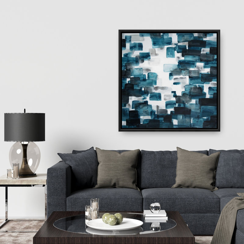 " Turquoise And Gray Shapes "
