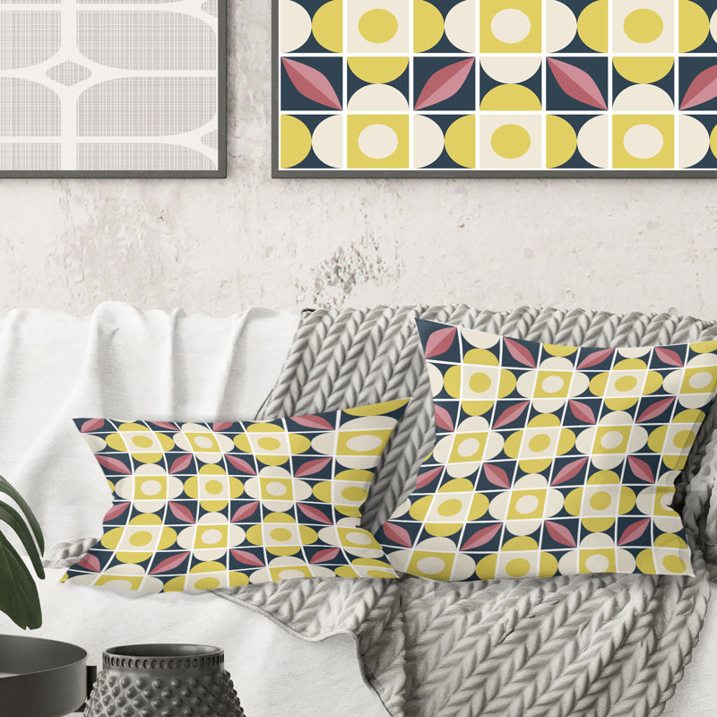 motif rétro de style mosaïque - Coussin Mid-Century