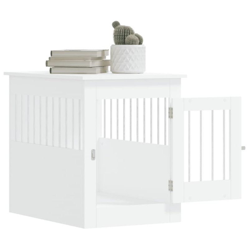 Caisse pour chien en bois d'ingénierie, H 26,8 po x l 21,7 po x P 31,5 po, Blanc