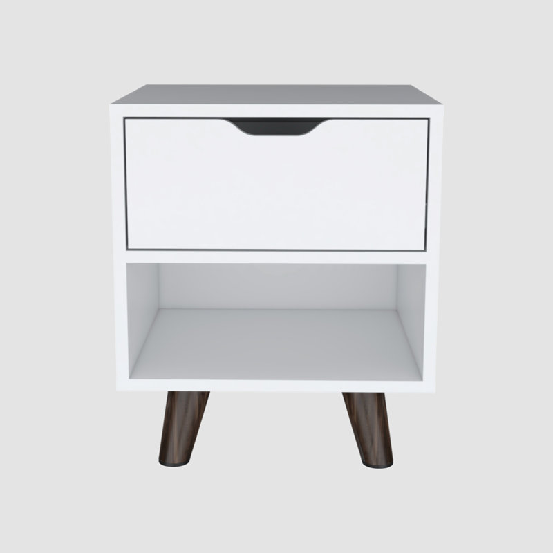 Table de chevet Ayva, Blanc