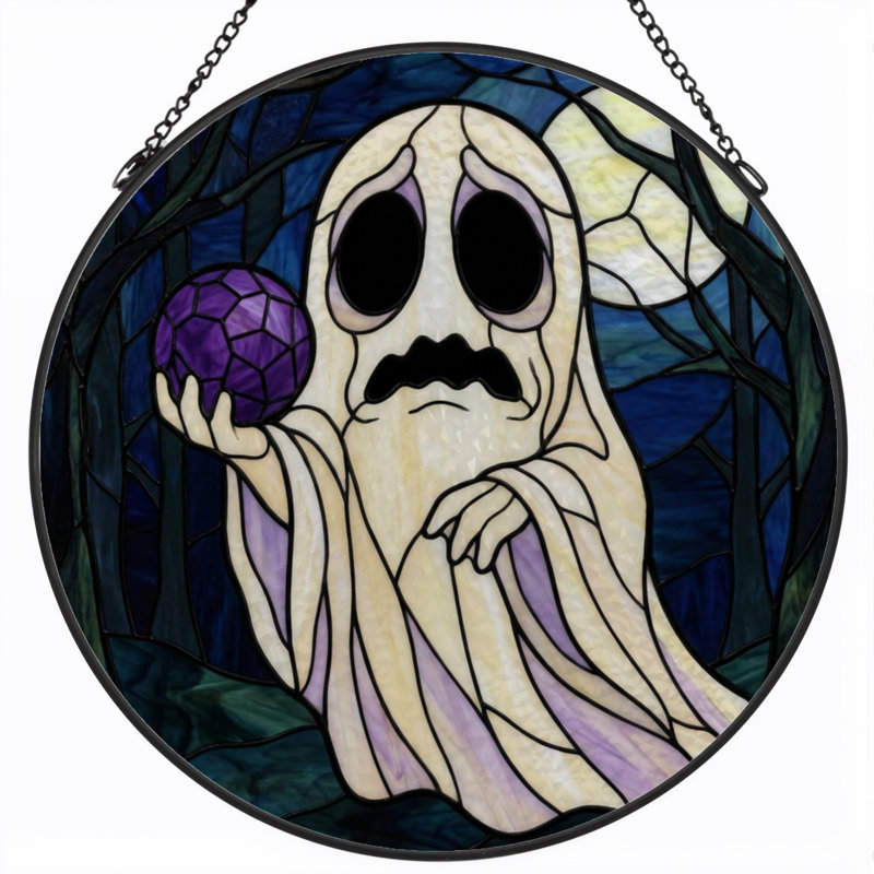 Vitrail en verre coloré 12 "H Ghost