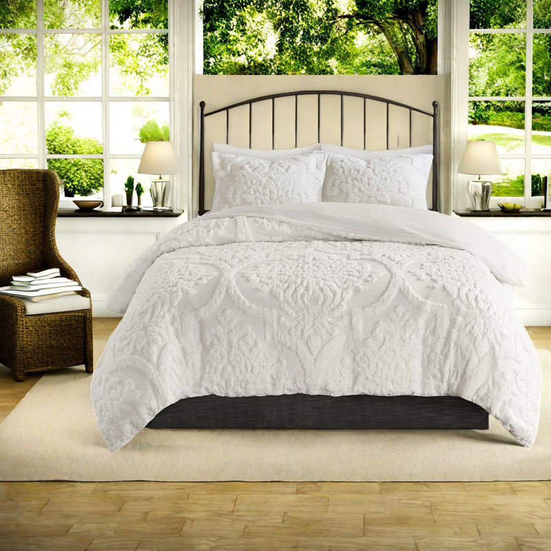 Ensembles de literie en coton touffeté de qualité supérieure, conception Shabby Chic, idéal pour les chambres accueillantes