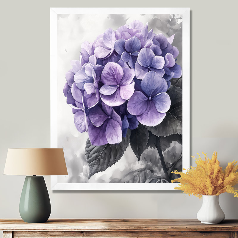 Pennels - décoration murale florale, H 44 po x l 34 po, Reproduction encadrée d'une seule photo, Blanc