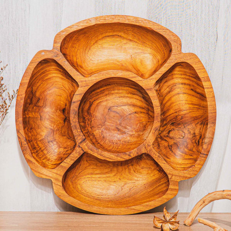 Rainforest Bowls Wood Divided Serving Dish