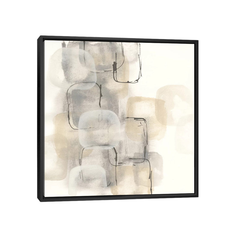 « neutral stacking ii », impression sur toile tendue, Toile avec cadre flottant noir, L 18 po x H 18 po x P 1,5 po