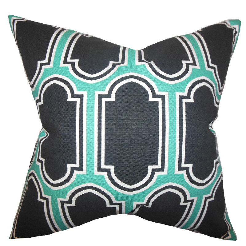 Coussin en coton Kasiani, Jade, 18 po x 18 po, Polyester