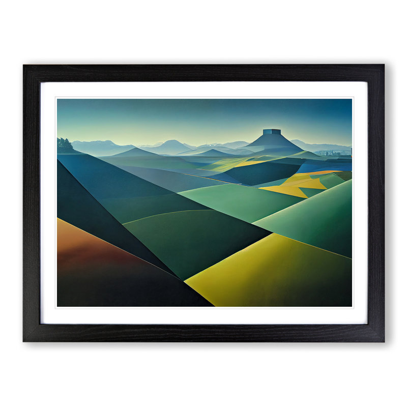Abstract Meadow Landscape Vol.4 - Framed Print, Black, 46cm H x 64cm W x 2cm D