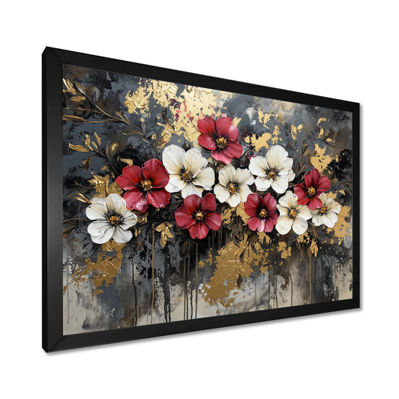 Cristal violet fleurs Wild Harmony II - cornouiller, art mural, Reproduction encadrée d'une seule photo, Noir