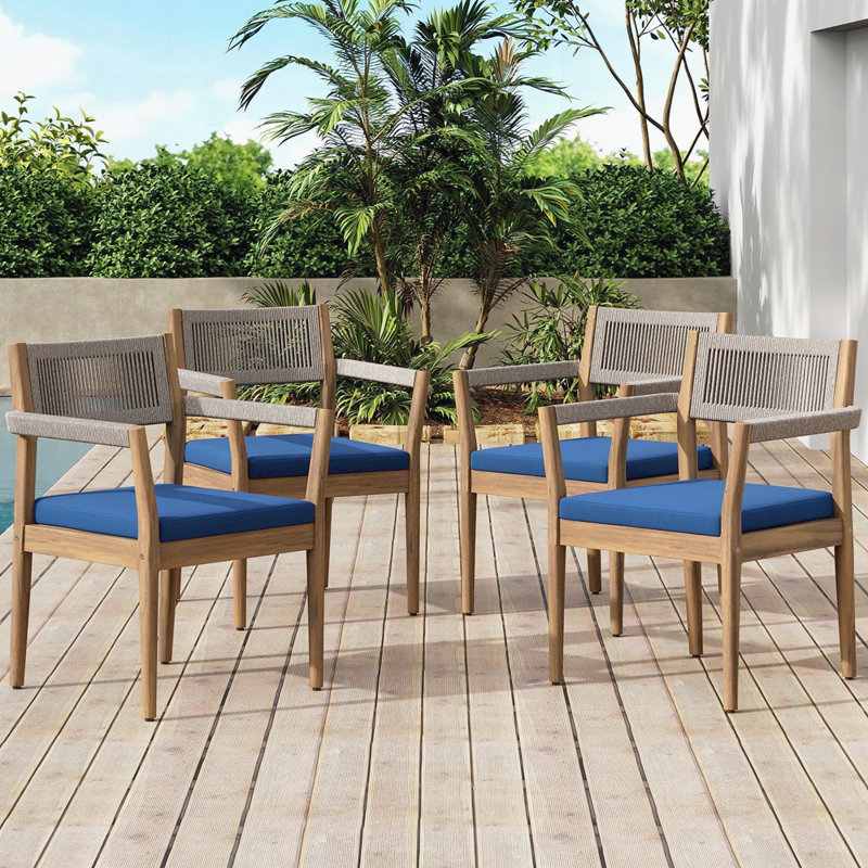 Ensemble de chaises d'extérieur (ensemble de 4), 4, Marine