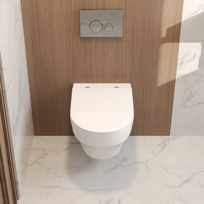 2-Piece Toilet Elongated Dual-Flush Wall Mounted Toilet With Concealed In-Wall Tank (Seat Included) -  DeerValley, DV-1F0292-CF