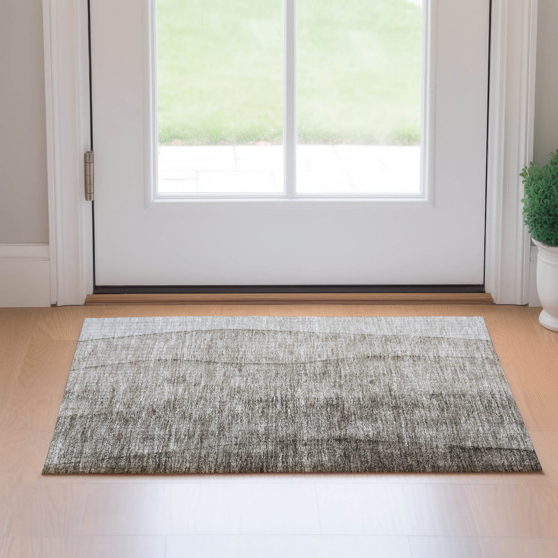Premium Machine Washable Prisco Taupe Rug, Rectangle 1'8" x 2'6"
