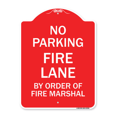 Enseigne Signmission Designer Series - Fire Lane par ordre du prévôt des incendies / 23998