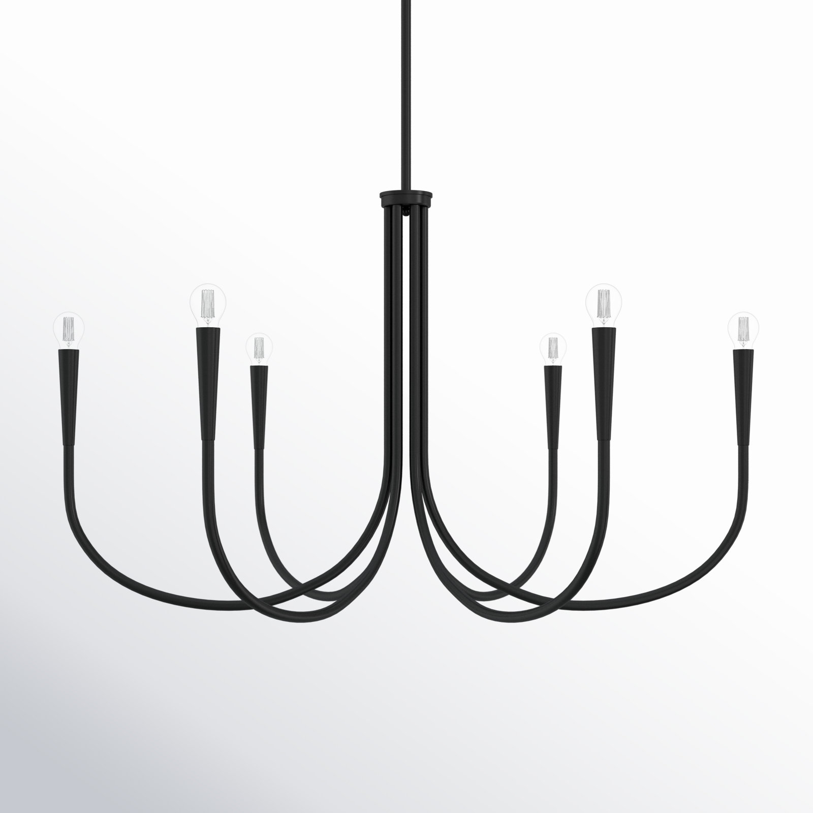 Catalena 6 - Light Dimmable Classic/Traditional Chandelier, Black, 25.6" H x 42" W x 42" D