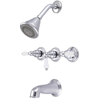 Ensemble de douche et tube à trois poignées Central Brass