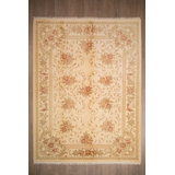 Honeyland Wool Oriental Area Rug in Beige