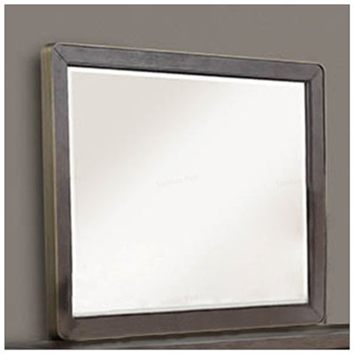 Antique Brown Finish Beveled Glass Dresser Mirror, Perfect for Enhancing Room Elegance and Functionality