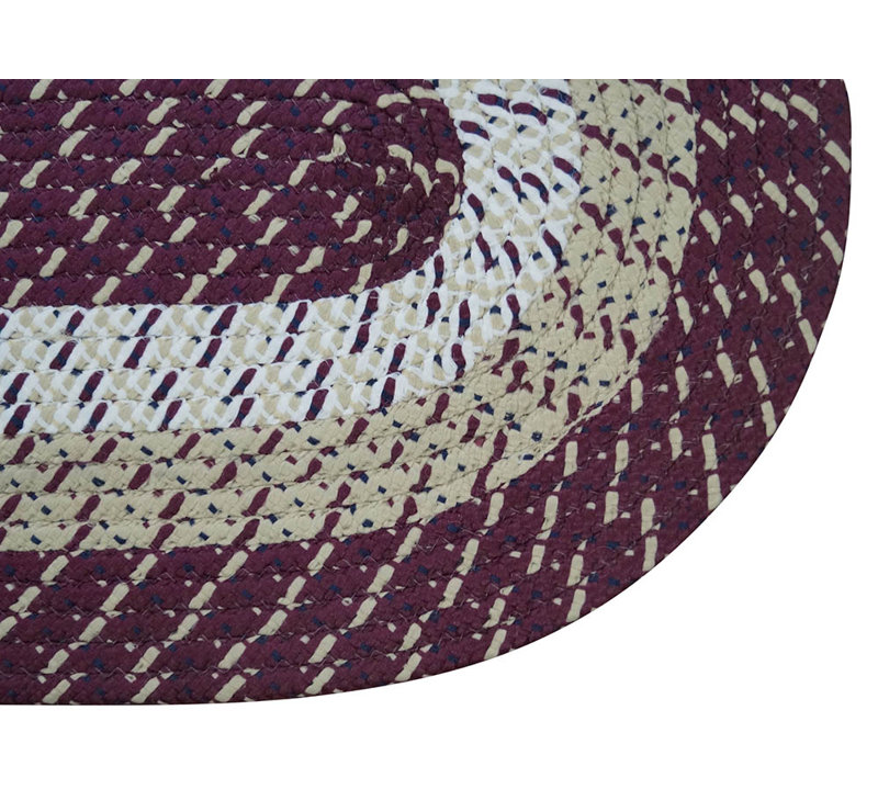 Tapis bourgogne / brun McClure, 42 po x 66 po ovale