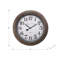 Horloge murale, horloge murale ronde 20 po, brun antique, transitionnel