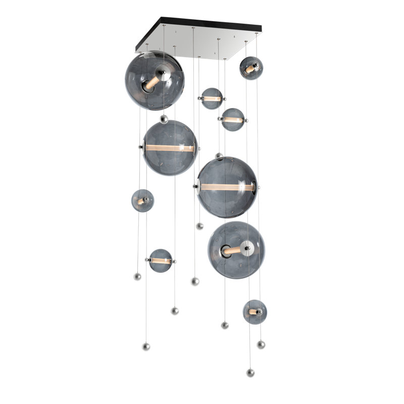 Abacus 10 - Light Cluster Globe LED Pendant, Cool Gray, Sterling