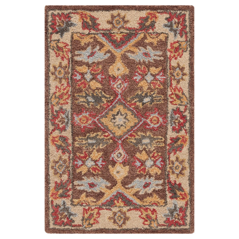 Antiquity Hand Tufted Wool/Cotton Oriental Rug in Brown/Ivory, Rectangle 2' x 3'