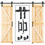 Ensemble de quincaillerie pour porte de grange coulissante double 8 pi 8 po, poulie J de base, coulisse doucement en douceur et installation facile-132452858