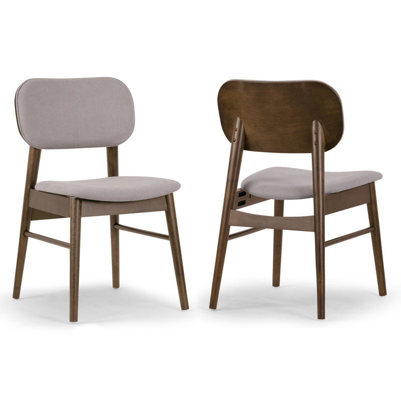 Kimette 17'' H Fabric Upholstered Side Chair, Walnut