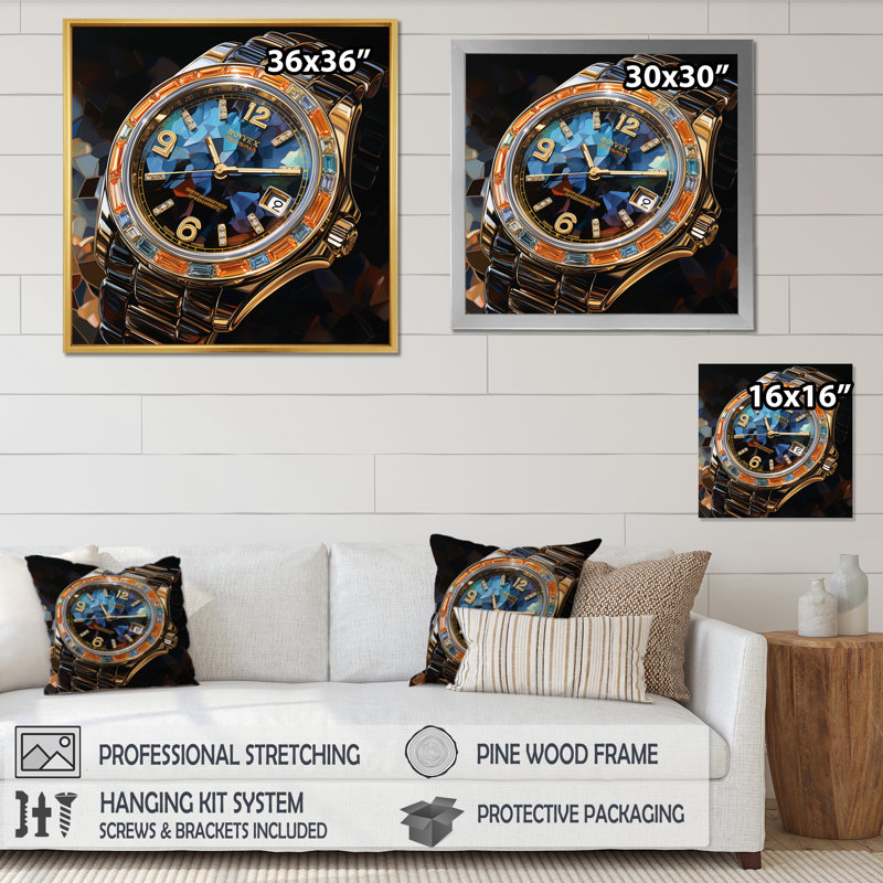 Luxury Luxury Diamond Dusk I - reproduction, H 24 po x l 24 po x P 1 po, Cadre doré à une seule photo