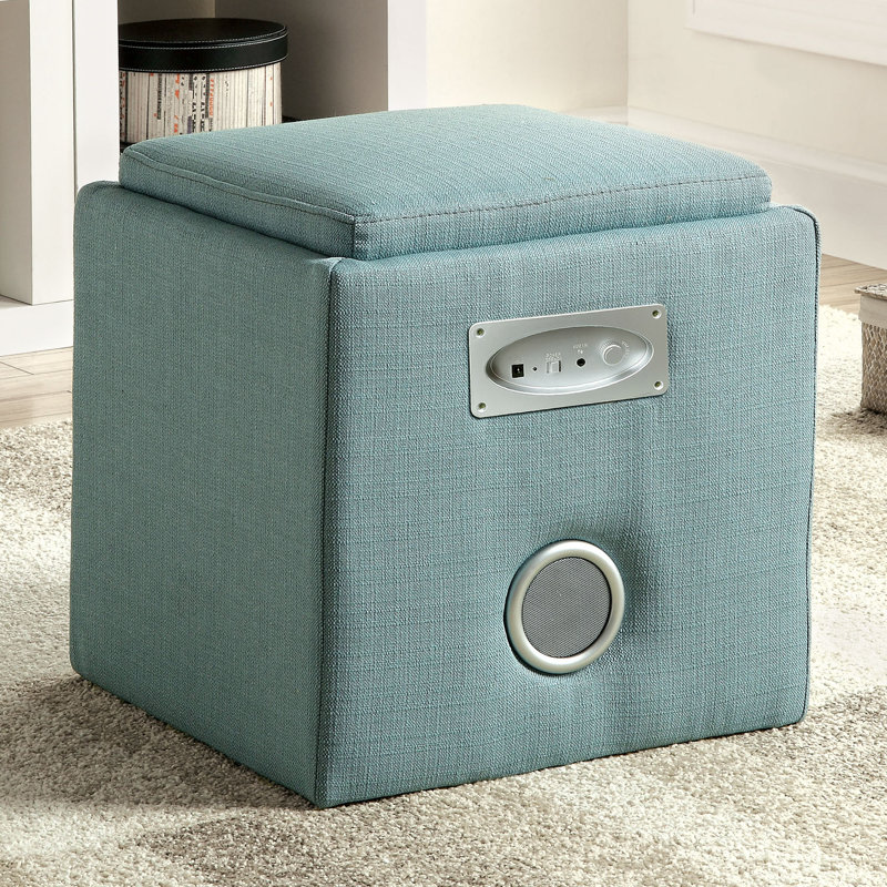 Upholstered Ottoman, Blue