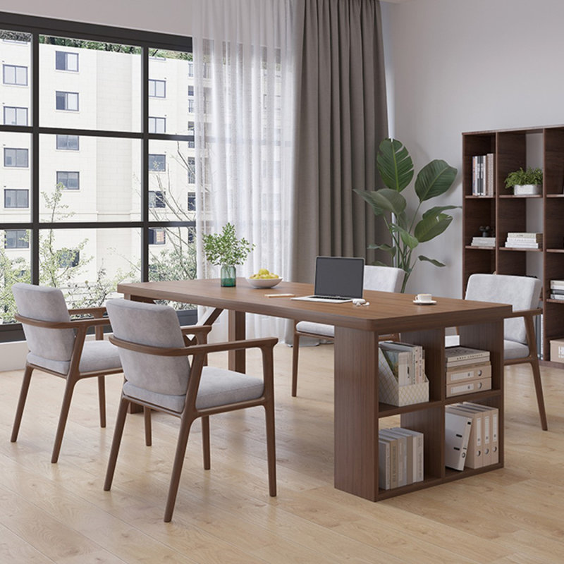 Bureau rectangulaire en bois massif brun noisette, H 29,53 po x l 70,87 po x P 31,5 po