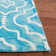 Tapis ivoire / turquoise en laine touffeté à la main à motif géométrique