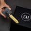 Geneva Solid Brass Matte Black Door Lever with Satin Gold Knurled Handle-83028454