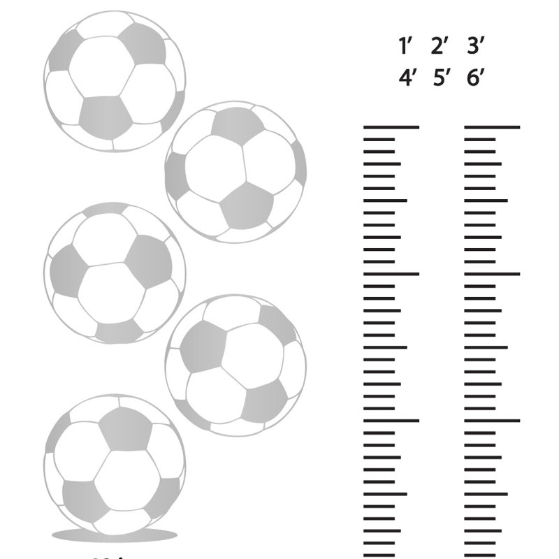 Décalcomanie murale graphique de croissance foot, Argent