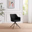 Penny Pillar Black Round Table With 4 Cleother Luxury Velvet Upholstered Swivel Dining Chairs-1517443406