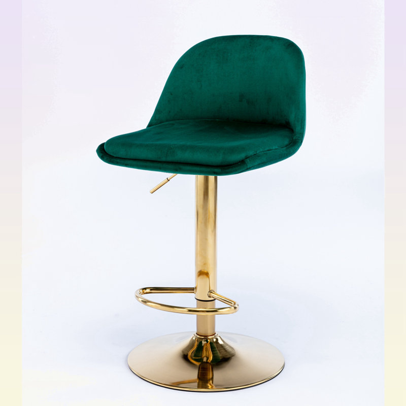 Tabouret de bar pivotant à hauteur réglable Fawkes, Émeraude