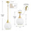 Luminaire suspendu simple en or brossé à 1 lumière avec verre de lait
