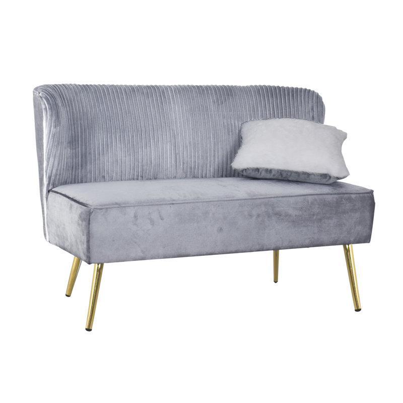 Maleka Loveseat, Silver Gray, 32.3" H x 46.7" W x 27.2" D