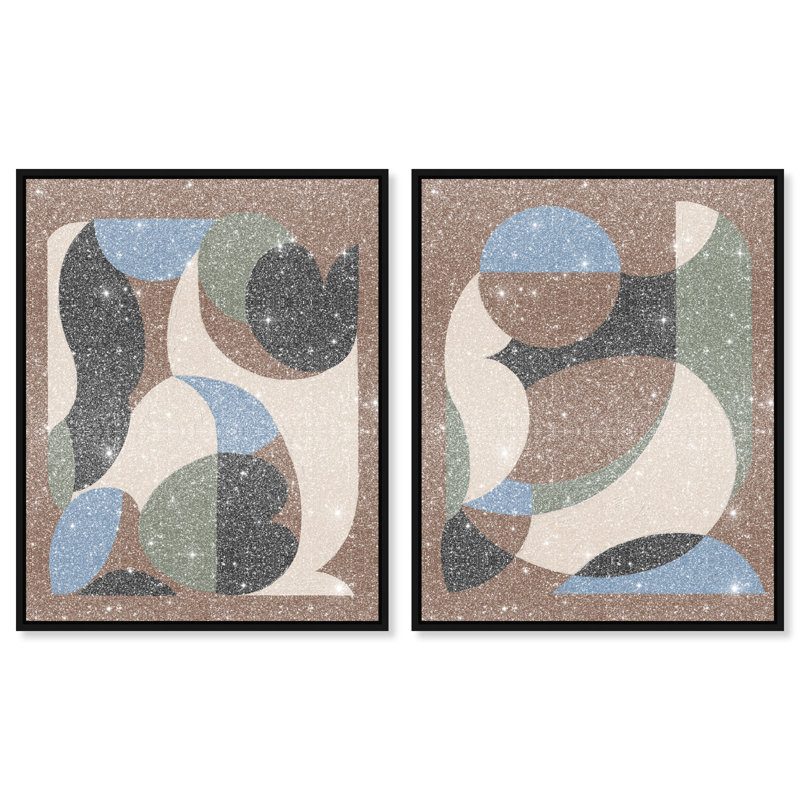 Centered Harmony Set Set by Oliver Gal, 21" H x 17" W, Black Floater Frame
