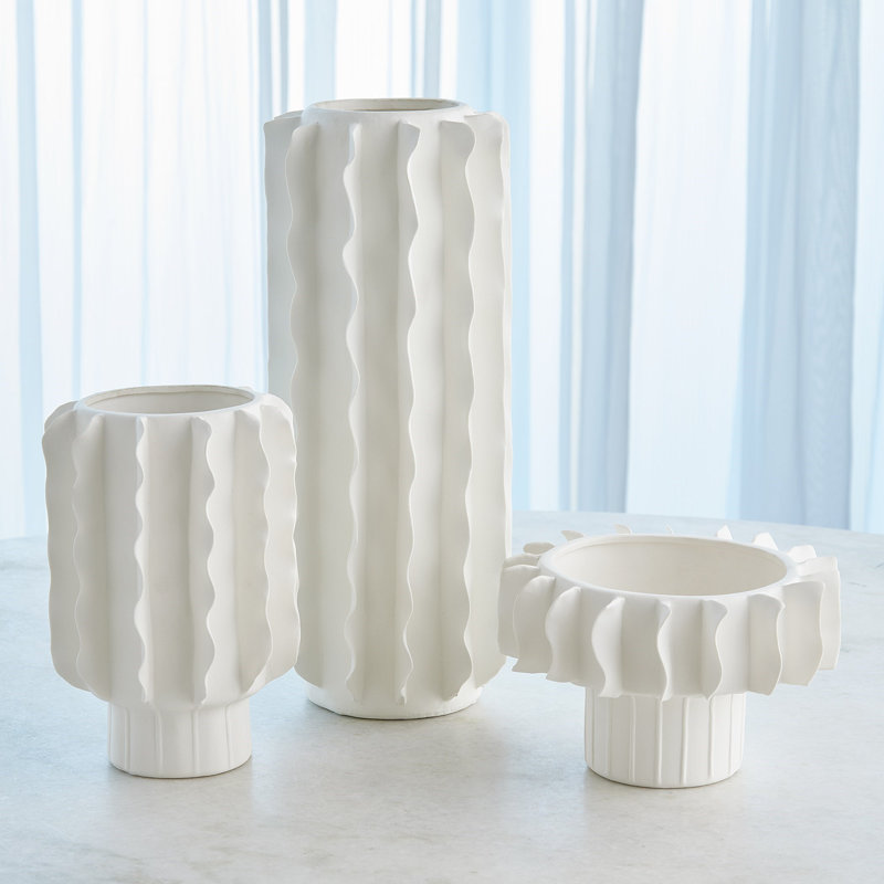 Frilled Bowl-Matte White